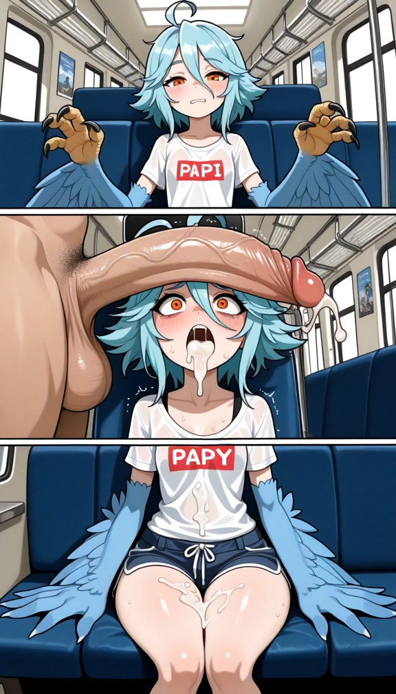 shortstack,petite,thigh_gap,arm_held_back,waking_up,wide_hips,tired,exhausted,cum_in_mouth,cum_on_body,short_shorts,w…
