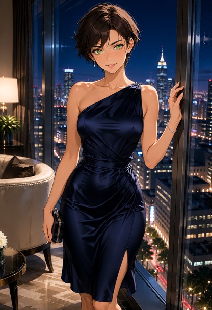 Adult Elise Morgan, age 25, fully human woman, exactly 5'4", naturally proportioned average feminine body, modest bus…
