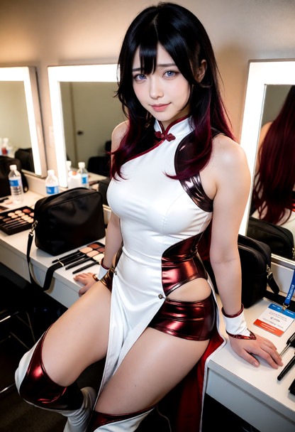 Same adult Japanese woman as the reference image. Preserve her exact identity and appearance: same Japanese face, sam…