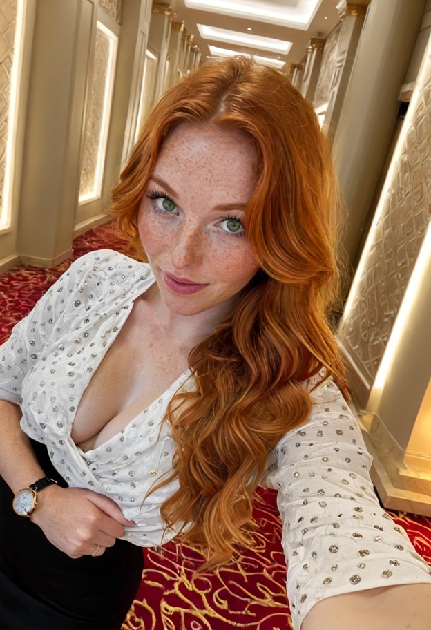 she is smoothing her skirt,condescending smile,rolling eyes,white silk blouse,black pencil skirt,diamond watch,luxury…