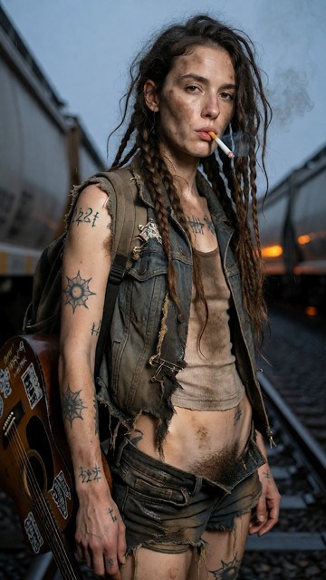 you can hear a distant train horn in the background and general railyard noises as quiet background music throughout …