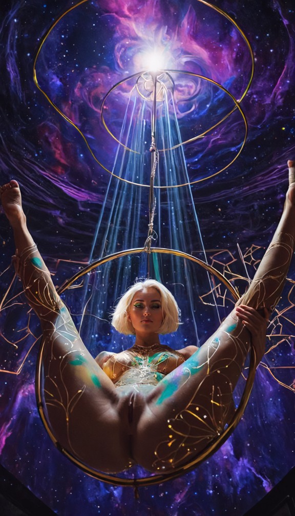 a breathtaking,artistic,and surreal depiction of a female sex room designer,presented as a goddess of pleasure. she i…