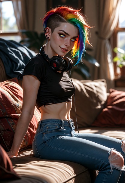 Location: cozy living room during the late afternoon with soft sunlight filtering through the windows, casting long s…