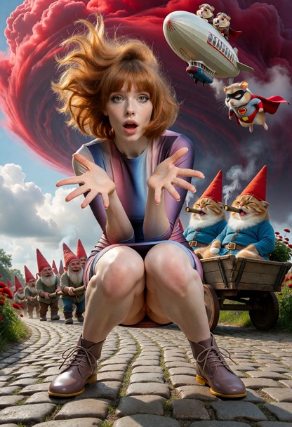 A dynamic, ultra-photorealistic 8k RAW full-body photograph structured like an iconic cinematic movie poster, shot fr…