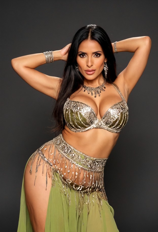 salma hayek dance scene,1girl,solo,hands up,shaking hips (dancing),bellydancer,bellydance,exotic dance,nude dancer,we…