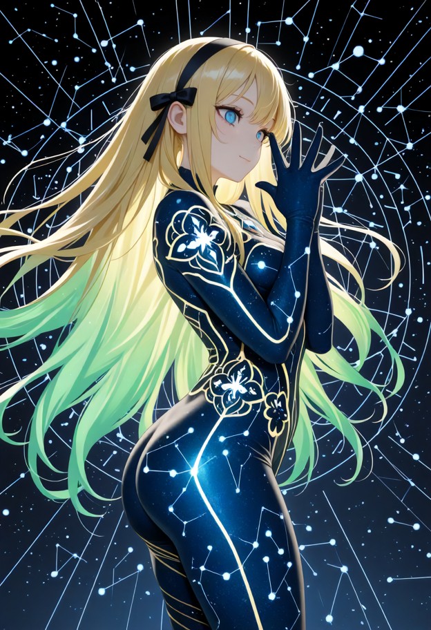 (masterpiece,best quality:1.2),(anime illustration,digital painting:1.1),1girl,cosmic goddess channeling immense powe…