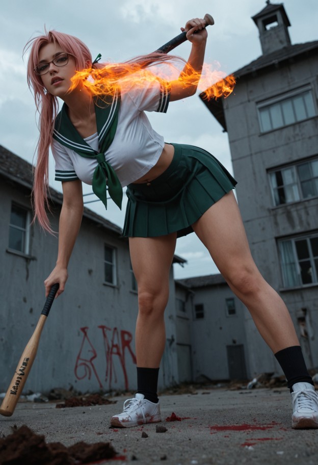 highschool of the dead anime style inspired by shoji sato,sharp modern cel-shading,clean linework,high contrast shadi…