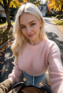 Sonja Flirts In Her Pink Sweater — AI Porn Video