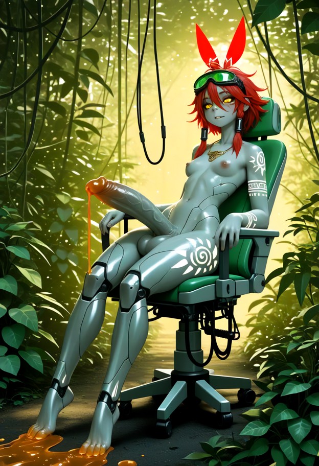 (full body shot:1.6),(tall athletic woman with bronzed skin:1.5),(glowing tribal bioluminescent tattoos:1.4),wearing …