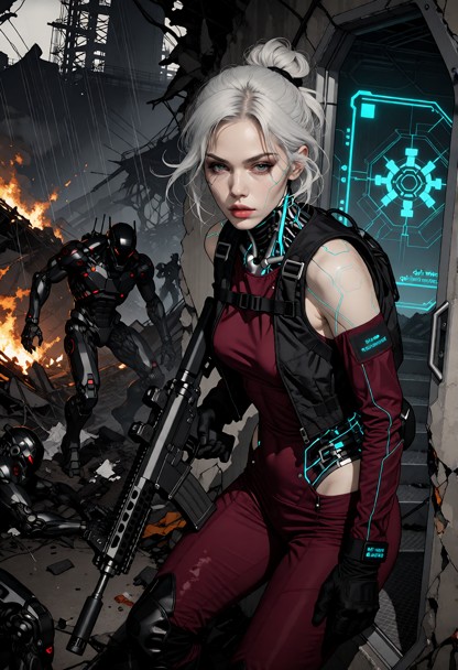 This is a cinematic science-fiction survival adventure set at night in a devastated industrial district. The team's V…