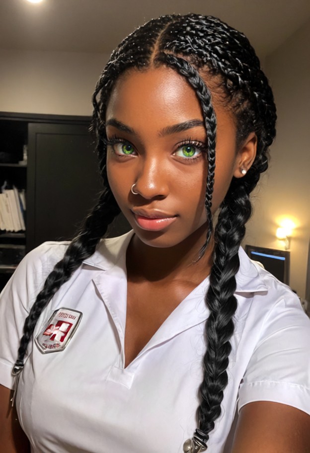 standing,nurse uniform,short skirt,clipboard,pen,professional,dim lighting,selfie closeup
