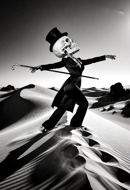 Danse Macabre – Baja California "The Silent Film Finale" A surreal high-contrast monochrome fine art fashion photogra…
