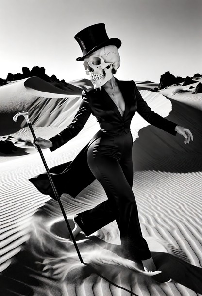 Danse Macabre – Baja California (Monochrome Edition) A surreal high-contrast monochrome fine art fashion photograph s…