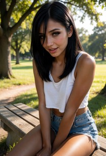 Emily Love Passionate Park Bench Kiss — AI Porn Video