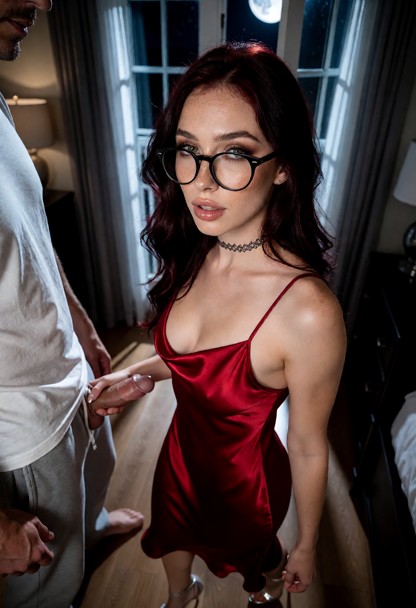 Location: a dimly lit bedroom, the moonlight spilling through French doors
Position: Ruby walks toward the French doo…
