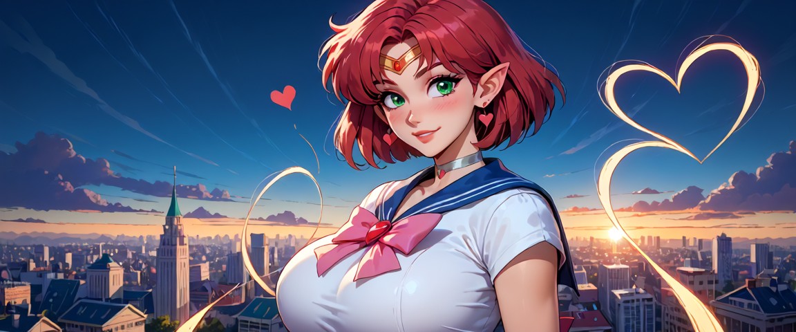 1girl,cosplaying as sailor mars,original sailor mars 's clothes,cheeky smile,sailor mars iconic posing,blushing cheek…