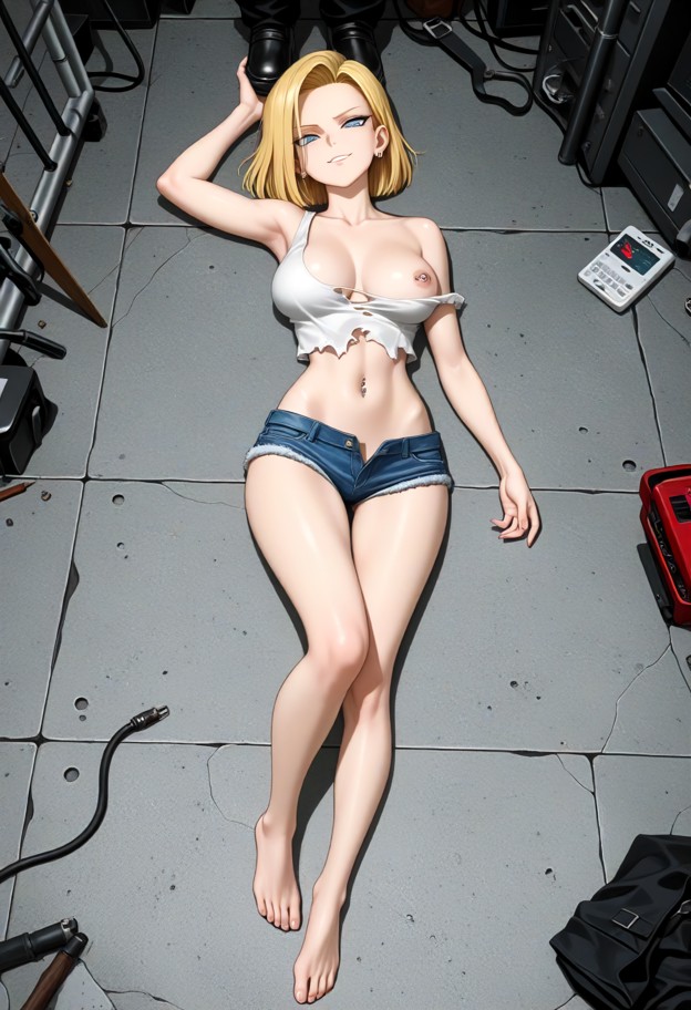 1 girl,1 guy,girl victorious,defeated guy lying on the ground,girl standing confidently with her bare foot on his hea…