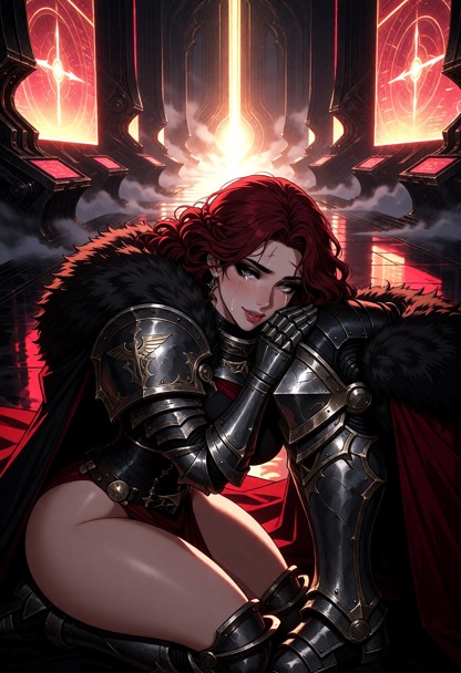 Location: the vast, cathedral-like bridge of the Stormblade Eternal, where massive black steel structures and fur-cov…