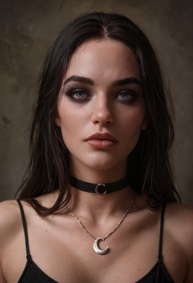 "transform the woman’s face into that of a 55-year-old: add fine crow’s feet,laugh lines around the mouth,subtle fore…