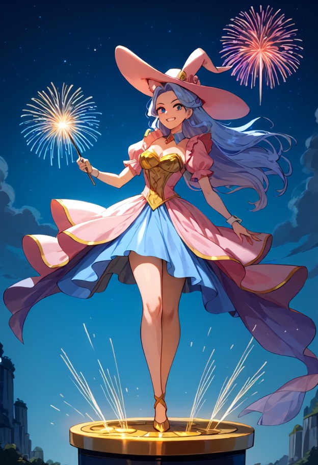 fantasy
realism,full body shot,head-to-toe view of an elegant woman with an
ethereal silhouette,celebrating new yea…