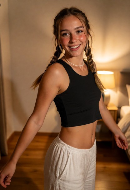 smaller shorter black crop top with tiny hangers