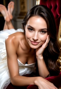 she blows a kiss to the user smiling seductively at him