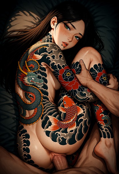 A woman lies on her back while an adult man penetrates her vaginally in a mating press, pressing her folded legs towa…