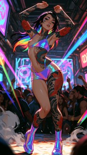 Venlorian Nyx Dancing in Cyberpunk Club — AI Porn Video