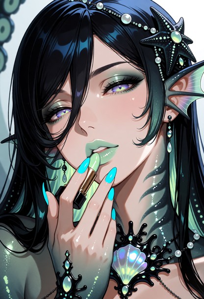 1girl, long translucent mouth veil anime style, extreme close-up portrait, intimate beauty-shot composition, face and…