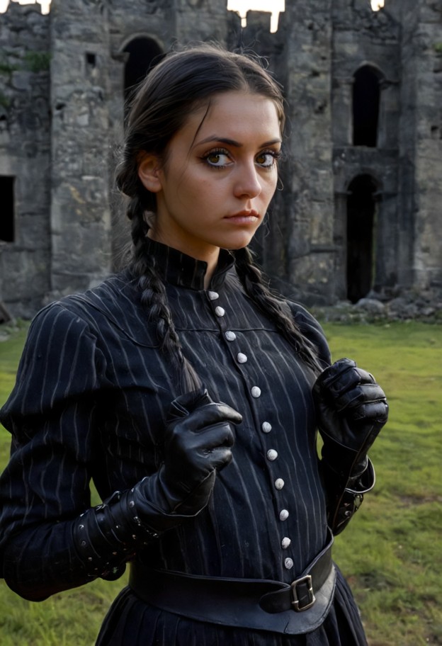 A Professional Female Falconer Standing Outdoors In — AI Porn Image
