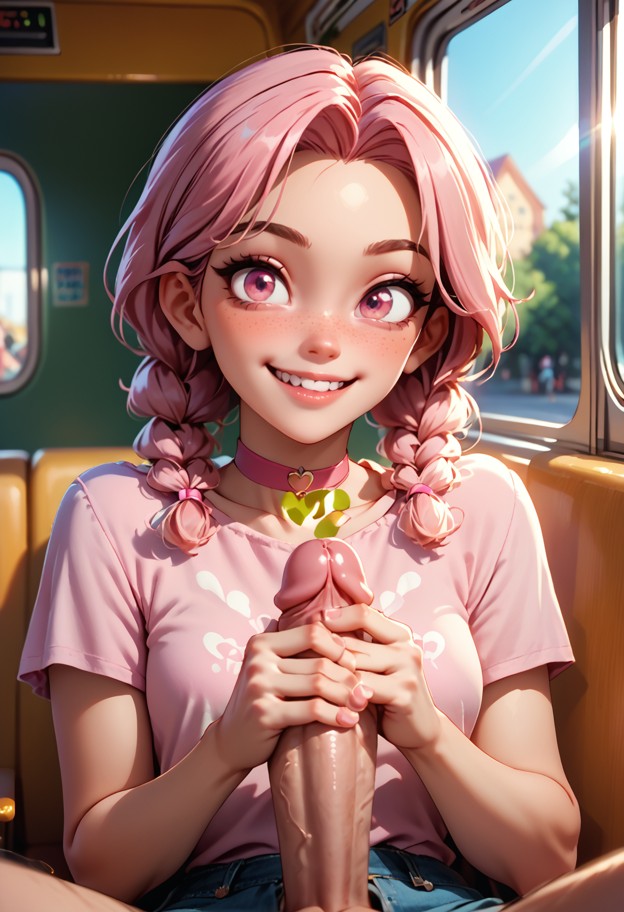 1girl,1guy,penis,handjob,stroking penis,eye contact,close-up,over-the-shoulder view,partial face visible,cinematic fr…
