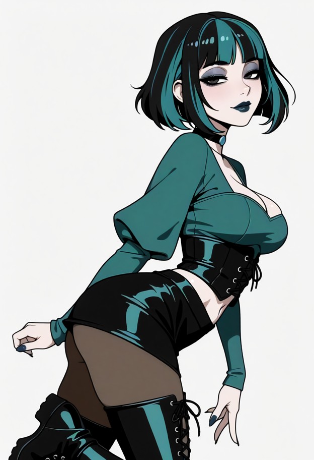 skim waist,big tits,bubbke butt,gwen from total drama island,she features pale skin,droopy heavy-lidded eyes,dark tea…