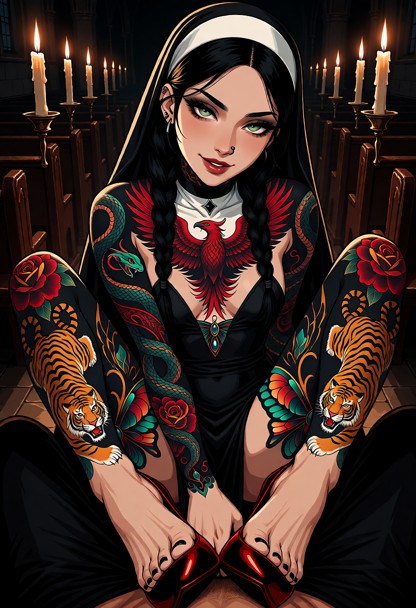 The subject looks flirty, with a subtle smile, direct gaze, and soft expression., Compose the image from one adult ma…