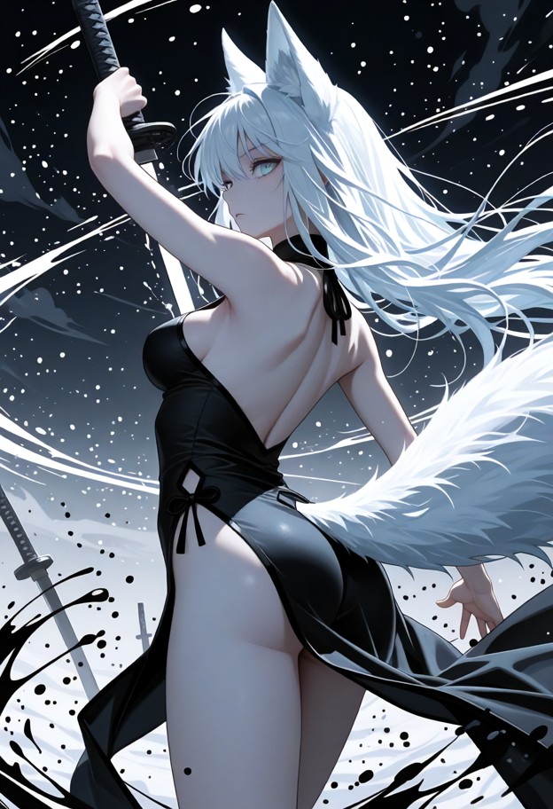 1 girl,gripping a samurai sword,wuxia battle stance,dynamic pose,dynamic close upper view,vast open field with subtle…