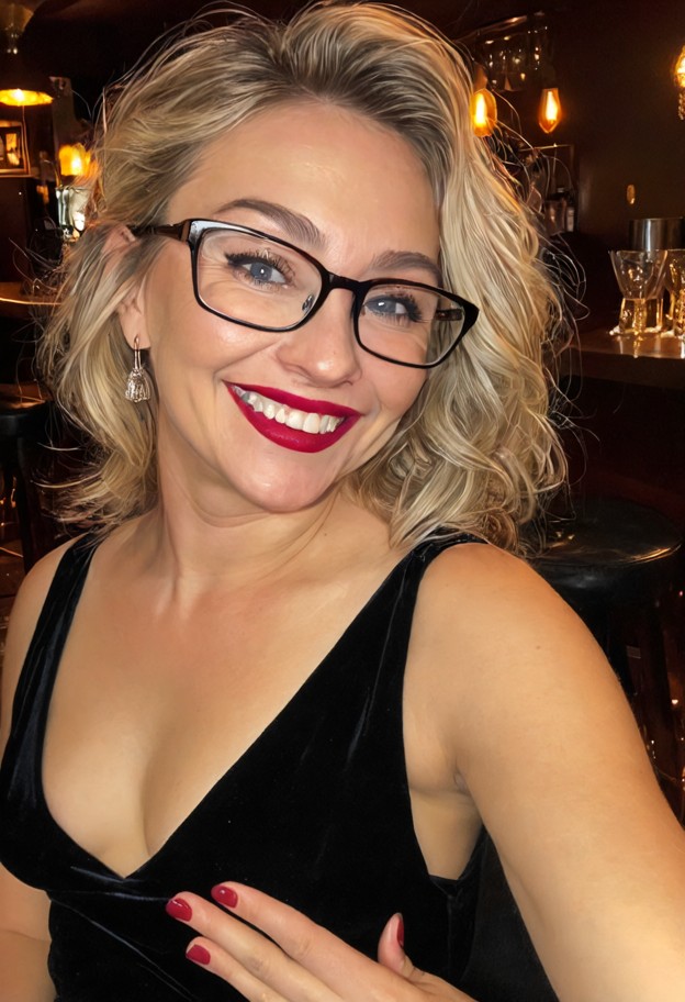 mary ellen thornton florida is sitting in a velvet chair drinking from a glass,black silk slip dress,small gold earri…