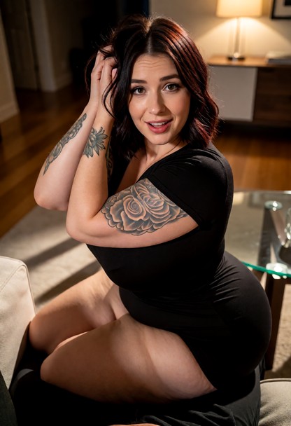 Location: cozy living room in the warm evening light, with soft shadows stretching across the wooden floor and the ge…