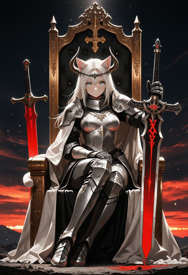 1 women,knight,dirty battlefield,dark night,full body armor,crusader knight waifu warrior hybrid,dirty black silver a…