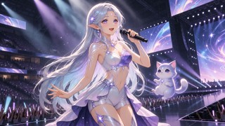 Astra Virel Performing Cosmic Pop Concert — Facials AI Porn Video