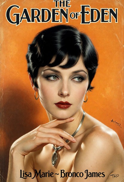 Create a vintage 1920s Hollywood silent-film poster in the style of a hand-painted Art Deco lithograph, printed on ri…