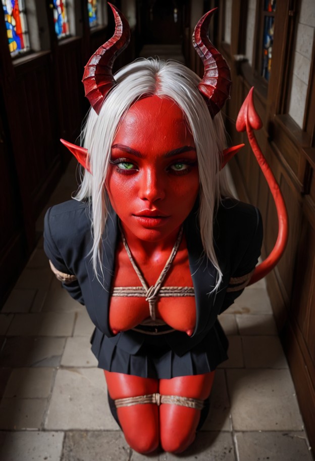 1girl,tied up,shibari,((full body hanging)),full body hang,in air,hands behind back,both legs behind back,gag,bondage…