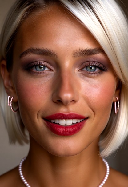 An ultra-photorealistic 8k RAW macro portrait photograph, extreme close-up tightly framed exclusively on her face, ca…