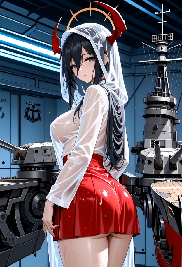fighter airplanes in a wet walled room with cranes,everything looks wet and oily,