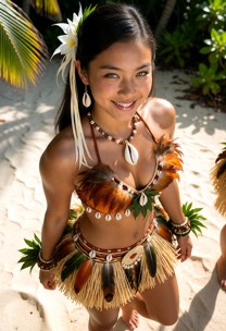 Renna Strips Naked on Polynesian Island — AI Porn Video