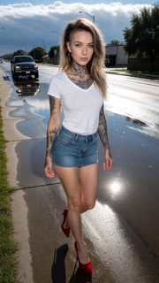 Elisa Gets Drenched By Passing Truck — AI Porn Video