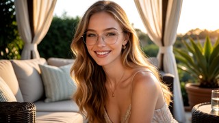Hana Walks Toward You in Golden Hour — AI Porn Video