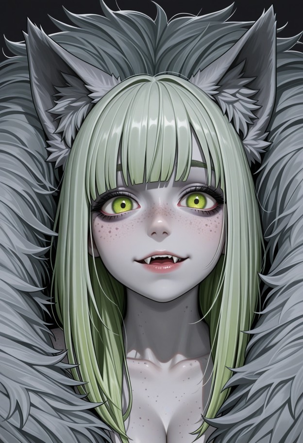 (massive fluffy grey cat face:1.5) filling the entire frame,huge glowing amber eyes peering forward,peering curiously…