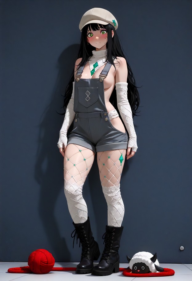 (masterpiece,hyper-detailed commercial fashion photography of a woman in a photo studio:1.3),(dominating the image is…