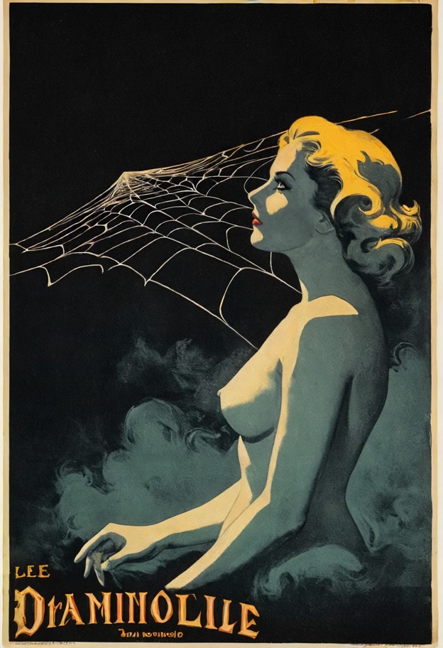 authentic 1920s paris grand guignol theater poster,original lithographic print style,vintage french horror advertisem…
