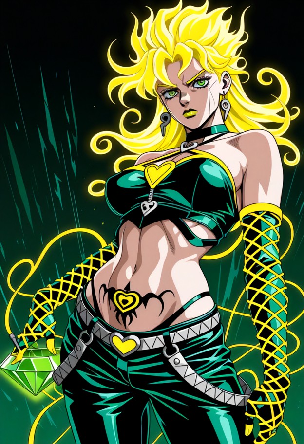 (1990s retro anime aesthetic,style of jojo's bizarre adventure season 3 stardust crusaders:1.4),masterpiece,truelook …