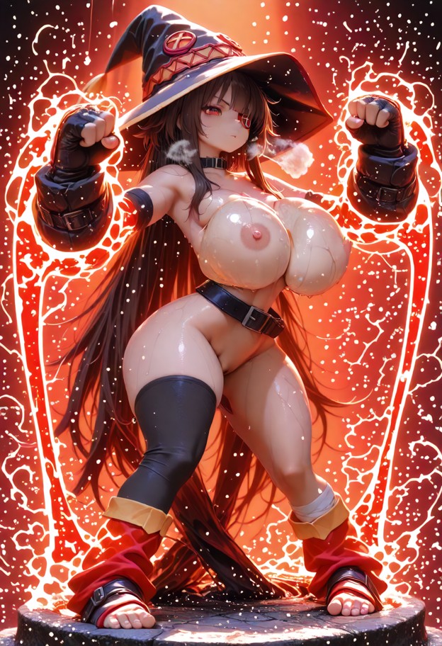 gigantic breasts: 5.5,big chest: 5.5,1girl,solo,punching,standing on ring,front view,muscular,abs,thick_thighs: 4.5,w…